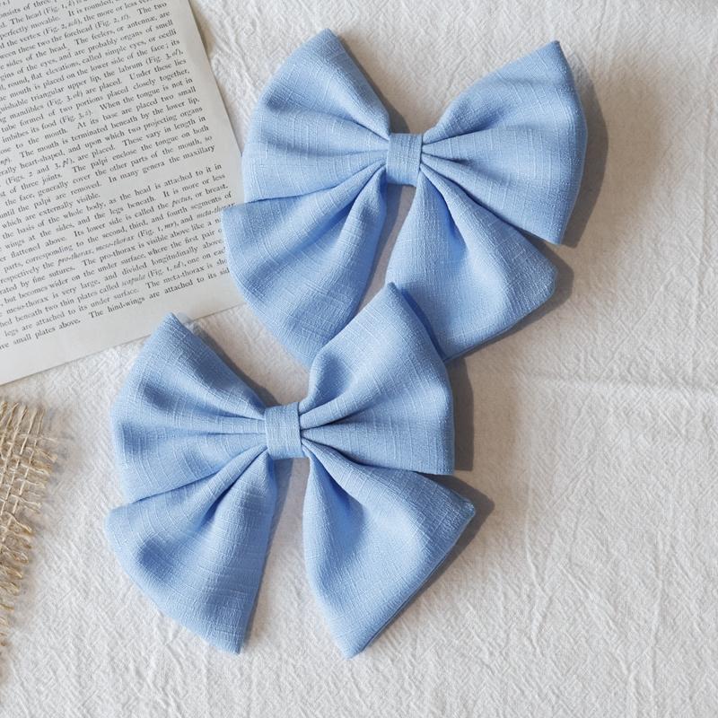 2Pcs Solid Color Hair Bows Boutique With Clips For Girls Hairgrips New Headwear Baby Hair Accessories Gift Baby Hair Clips