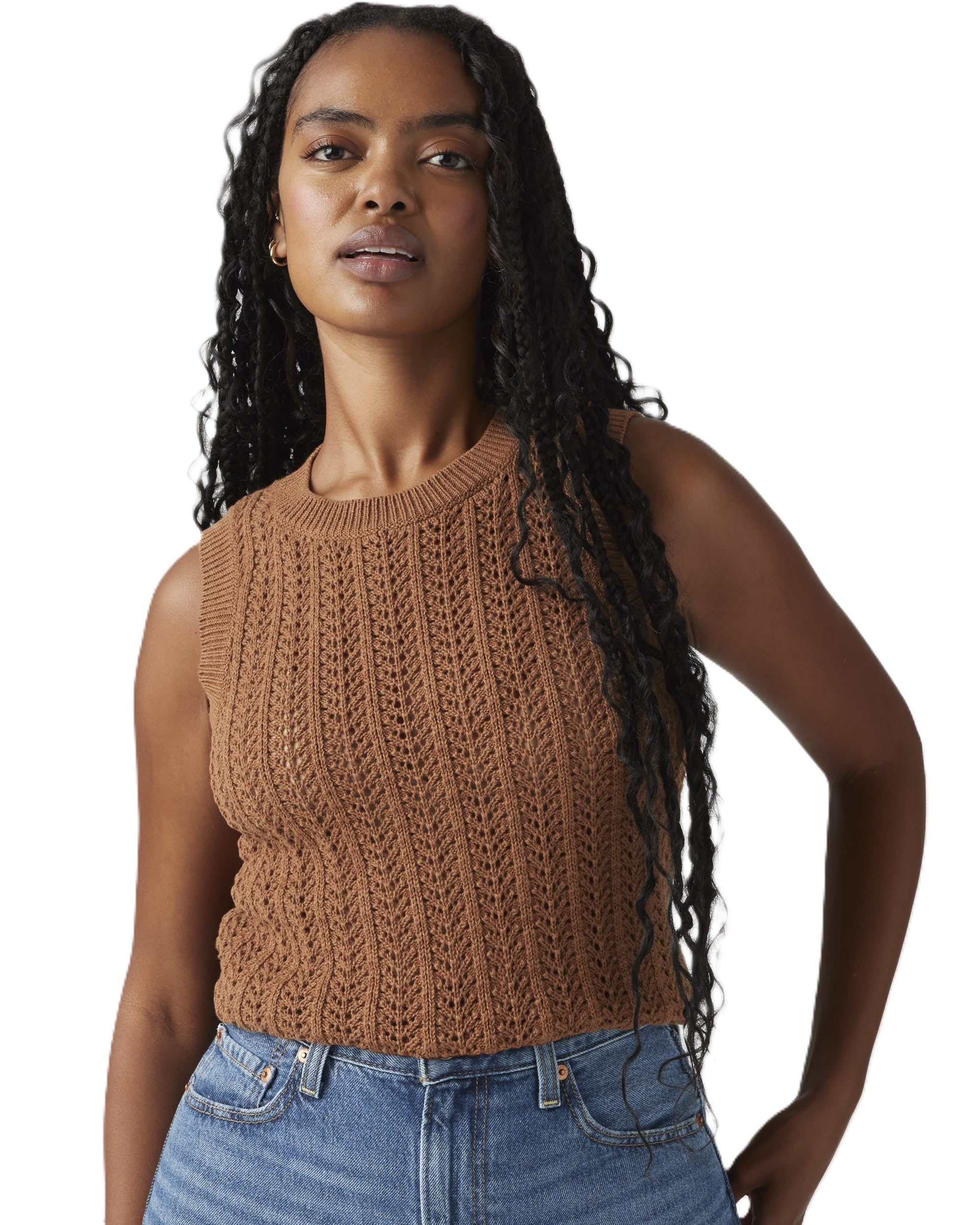 

Levi s SUNRISE Ribbed Linen Tank Top Women s BROWN