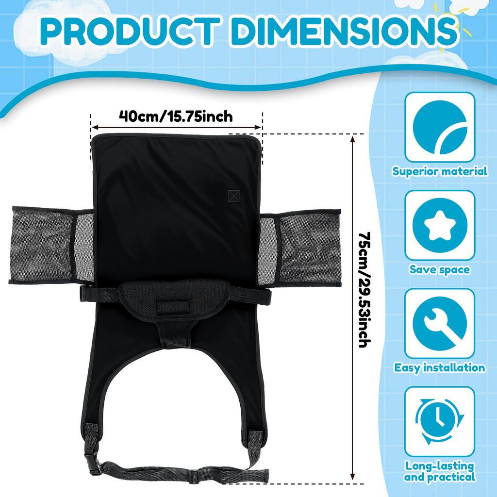 Toddler Airplane Bed Polyester Portable Baby Airplane Seat Extender with Side Mesh Pocket Comfortable Foldable Baby Air Hammock