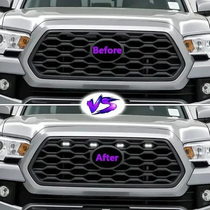 4 in1 Grille Lights For Toyota Tacoma 2020 2021 Car LED Strobe Light Warning Daytime Running Lamp For Tacoma DRL Amber Lights