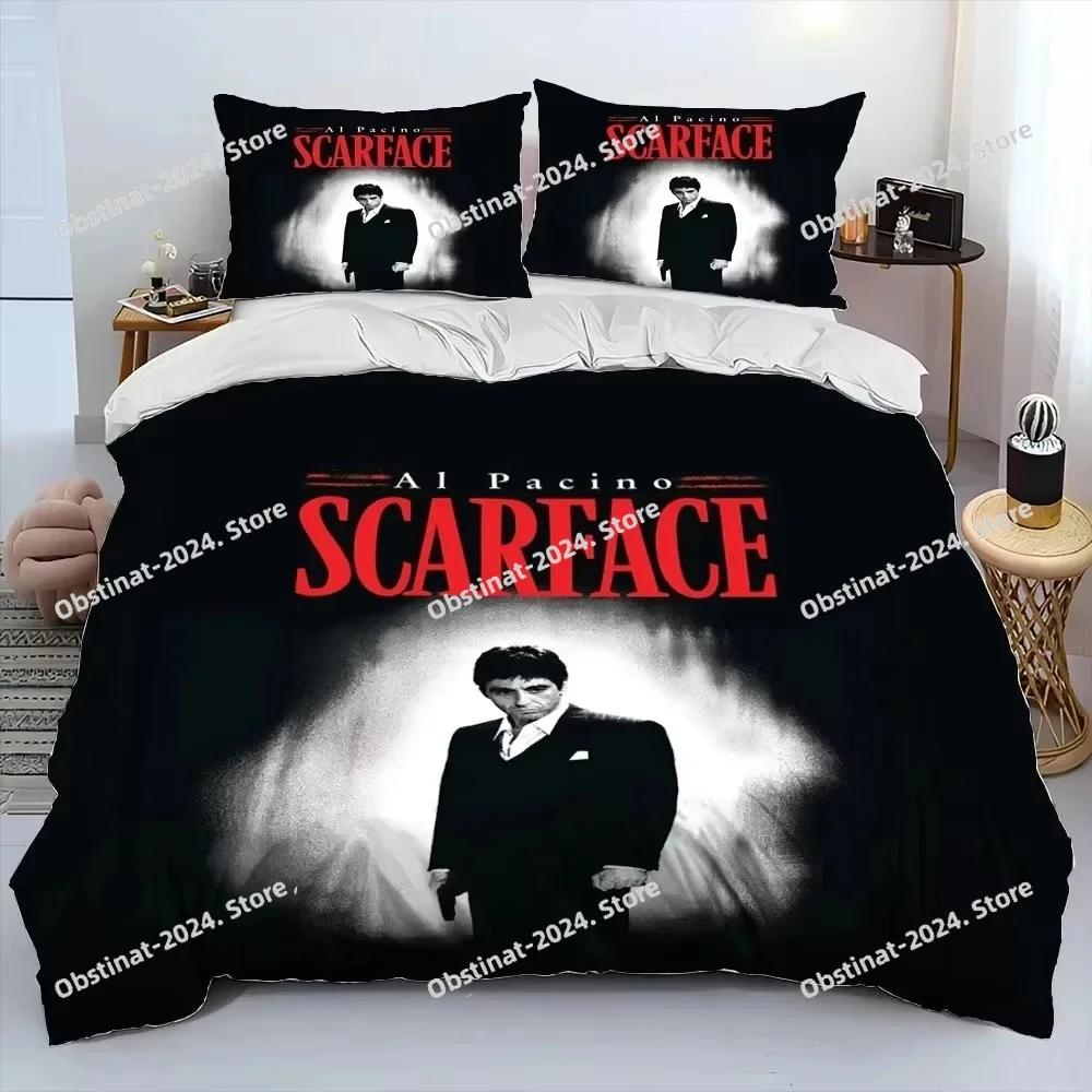 3D Movie Scarface Tony Bedding Set Duvet Cover Full Queen King Size Pillowcase Bed Print Bed Set Aldult Kid Bedroom Single Twin