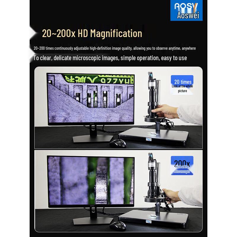 AOSVI Industrial Digital Microscope with 13.3-inch Display