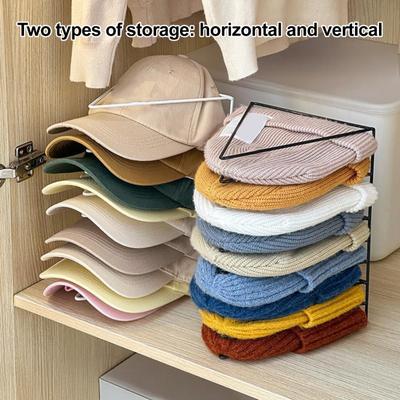Portacappelli Scaffale Portaoggetti per Cappelli Organizzatore per Cappellini da Baseball Scomparti Multipli Costruzione Durevole Salvaspazio Supporto Universale per Cappelli