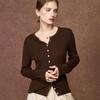 Wudao Cashmere Blend Knit Round Neck Cardigan