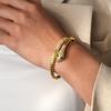 18K Real Gold Electroplating European and American Metal Sense Zircon Snake Bracelet Retro Niche Jewelry