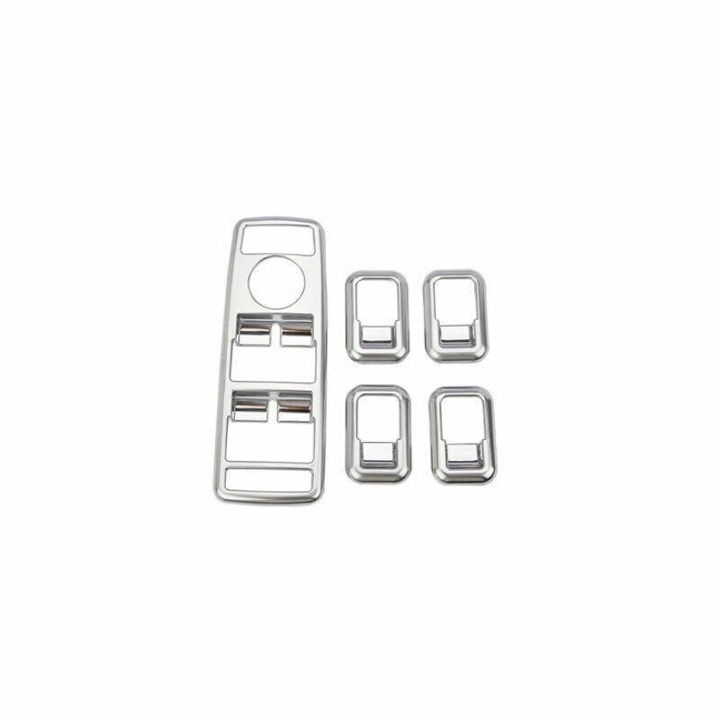 Window Switch Button Garnish Trim 5PCS Fit For Benz GLA CLA 2013- ABS Silver