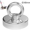 Neodymium Magnet - AIMOONSA - 48 Mm - 75 Kg Pull - A3 Stainless Steel Housing - 304 Stainless Steel Ring