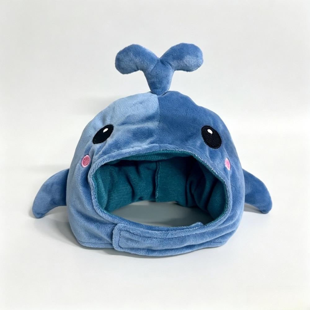 Warm Bee Cat Costume Hat Soft Plush Kitten Cosplay Headgear Cute Whale Pet Hood Holiday Party