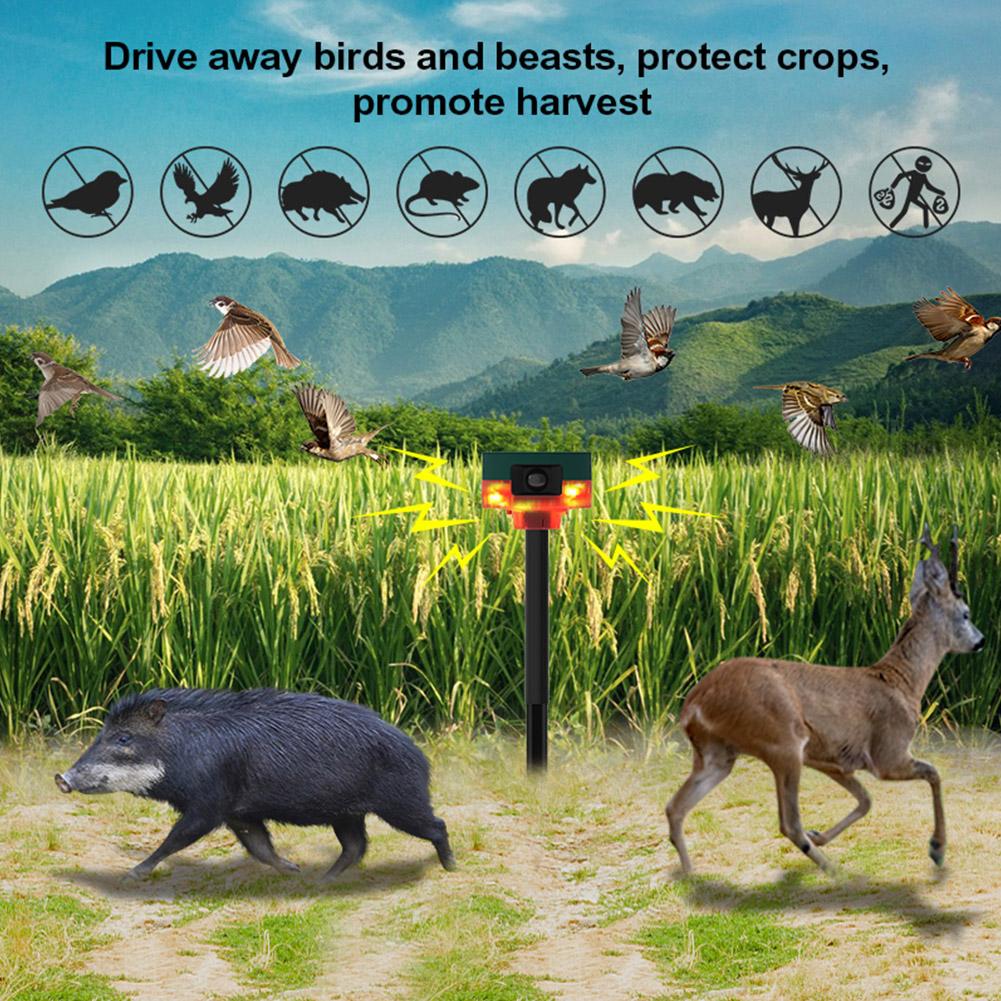 

N911S Outdoor Solar Repeller Remote Infrared Human Sensor Recordable Animal Repeller Warning Light Red