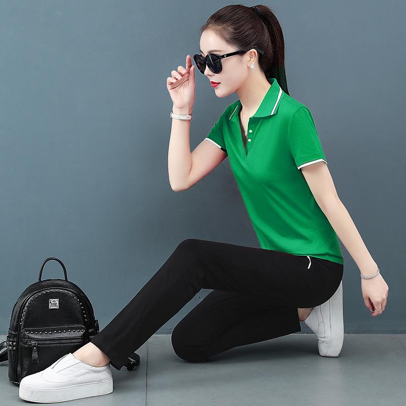 Buy Women Polo Two Piece Set Pink Tracksuits Plus Size Polo Shirts