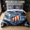 Set Biancheria da Letto Design Atletico Madrid 1 Copripiumino + 2 Federe Morbido Traspirante Biancheria da Letto per la Casa
