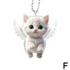 High-looking CUTE Adorable 2D Acrylic Flat Cat Pendant With And Or Bags Hanging Cars Cat-Shaped Chain Keys Ornament Keychai A0H1