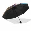 1pc Rainbow Candy Girl Automatic Folding Outdoor Umbrella - Portable 3-Fold Design with 8-Bone Iron Frame, Perfect for Fans, Travelers, Daily Use