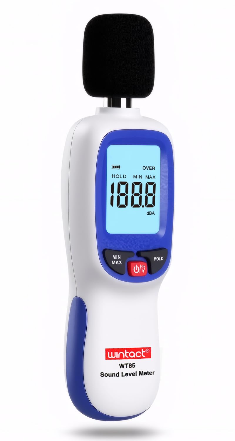 

Digital Sound Level Meter Tripod Portable Sound Level Frequency Response LCD Easy Ideal for Residential and Offices (MAX/MIN Mode, Auto-OFF),