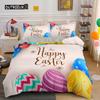 Easter Duvet Cover Set Queen Size Golden Egg Twin Bedding Set for Kids Boys Girls Easter Theme Polyester Comfortable Quilt Cover