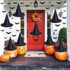 Dokeawo Witch Hats 8 Pack Halloween Witches Hat with 108 Feet Hanging Rope & 32Pcs 3D Bats, Hanging Witch Hats Halloween Decor Witches Costume