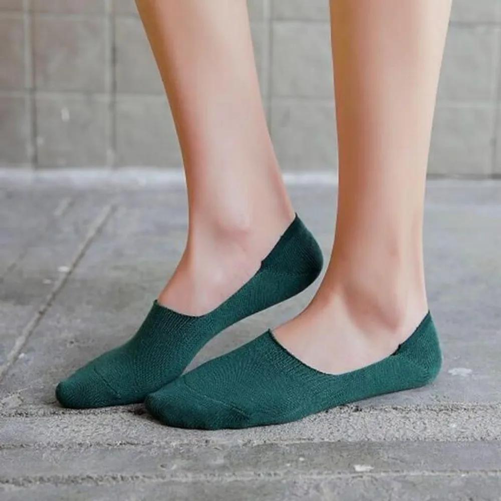 With Market Slim Fit Women s Footies 5 Pairs (Green) Non-slip Footies