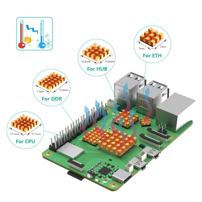 Aluminum Enclosure Box For RPI 5 Board Case With Quiet Efficient Fan and Heatsinks Enhances Performances