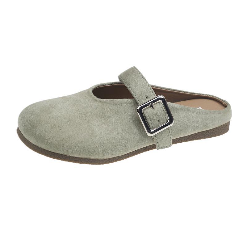 French Bag Head Half Slippers Women Wear 2025 New Spring and Summer Fairy Style with Skirt Soft Bottom Out Cool Slippers