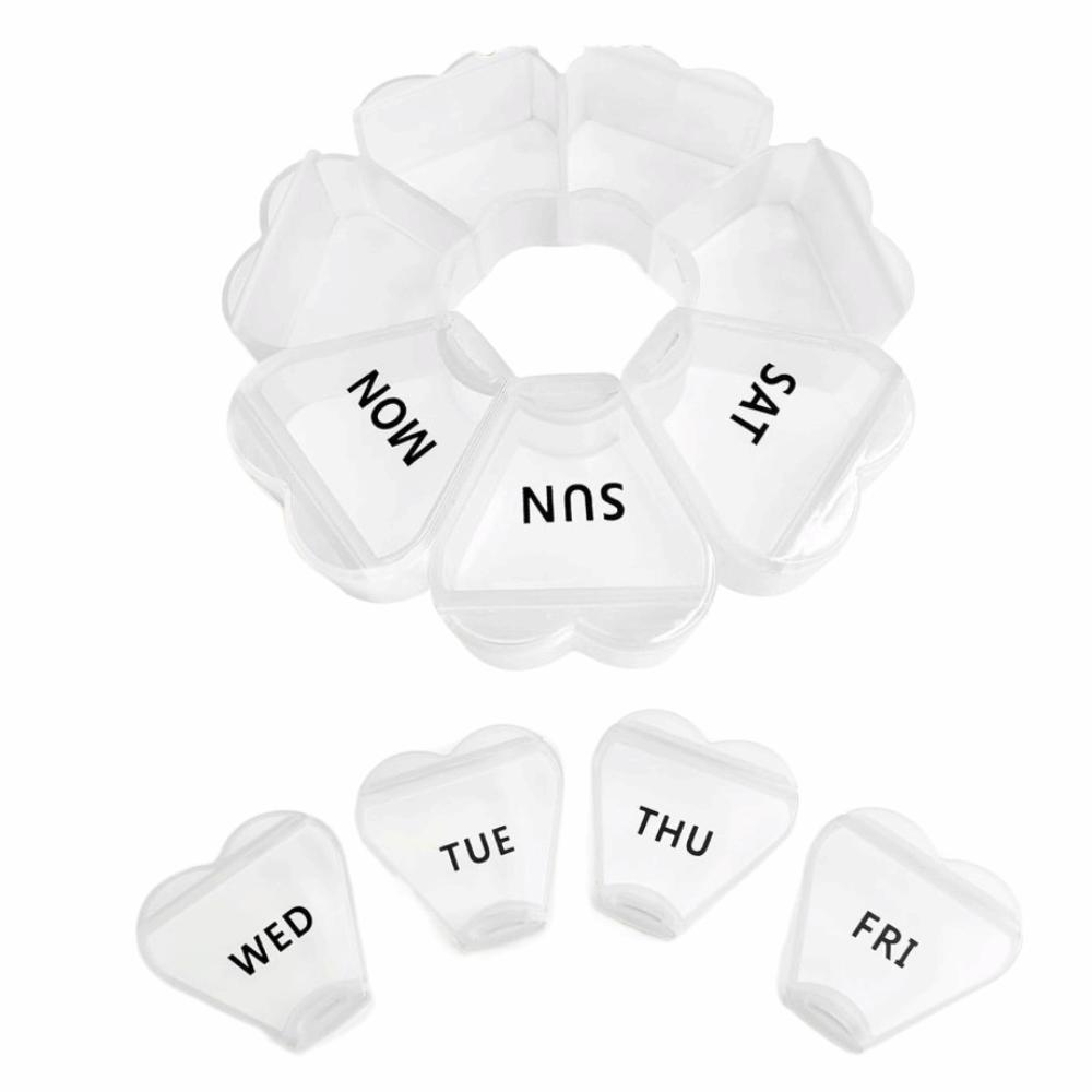 Large Capacity Pill Organizer Weekly 7 Day Compartments Easy Open Daily Pill Box Portable Pill Dispenser Case
