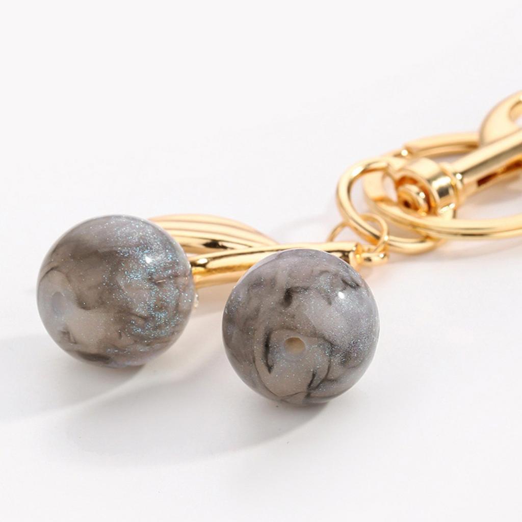 Sparkling Cherry Bag Accessory Fashion Keychain Alloy Resin Texture Cherry Keyrings Perfect for Party and Casual Outfits