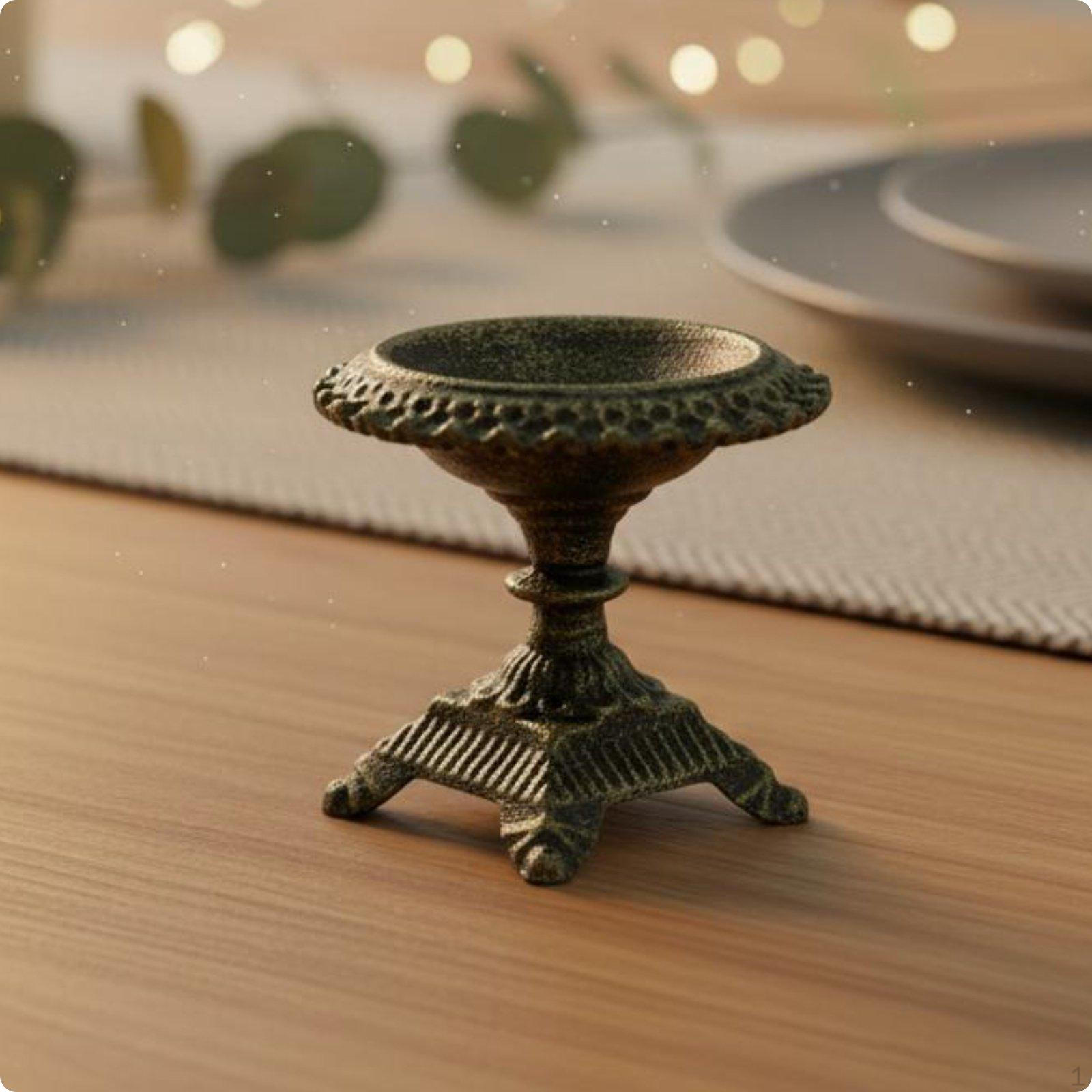Vintage Cast Iron Candle Holder Retro Candlestick Decorative Centerpiece Antique
