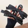 Black Double-Sided Bow Claw Hair Clip - Japanese Korean Style 2025