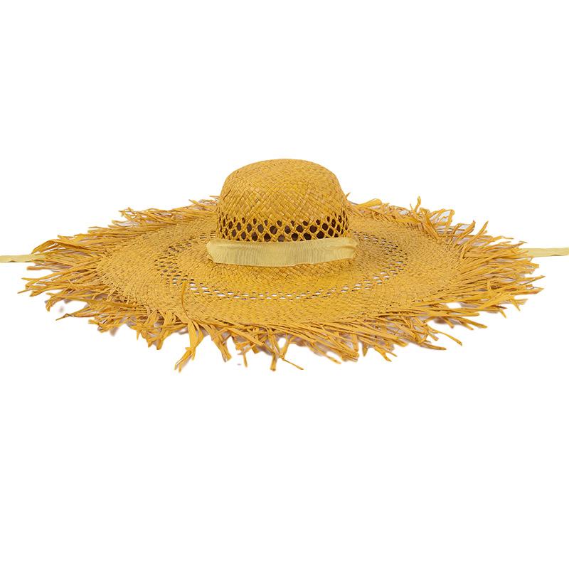 

Соломенная шляпа женская, летняя, с большим карнизом, для пляжного отдыха, фото, солнцезащитный крем, соломенная шляпа, индивидуальная складная пляжная шляпа в европейском стиле 56-58cm