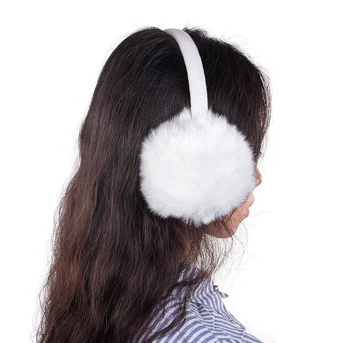 

@ Girls Winter Adjustable Knitted Faux Fur Plush Earmuffs Warmers 80Gm Zr-7079-60%Off
