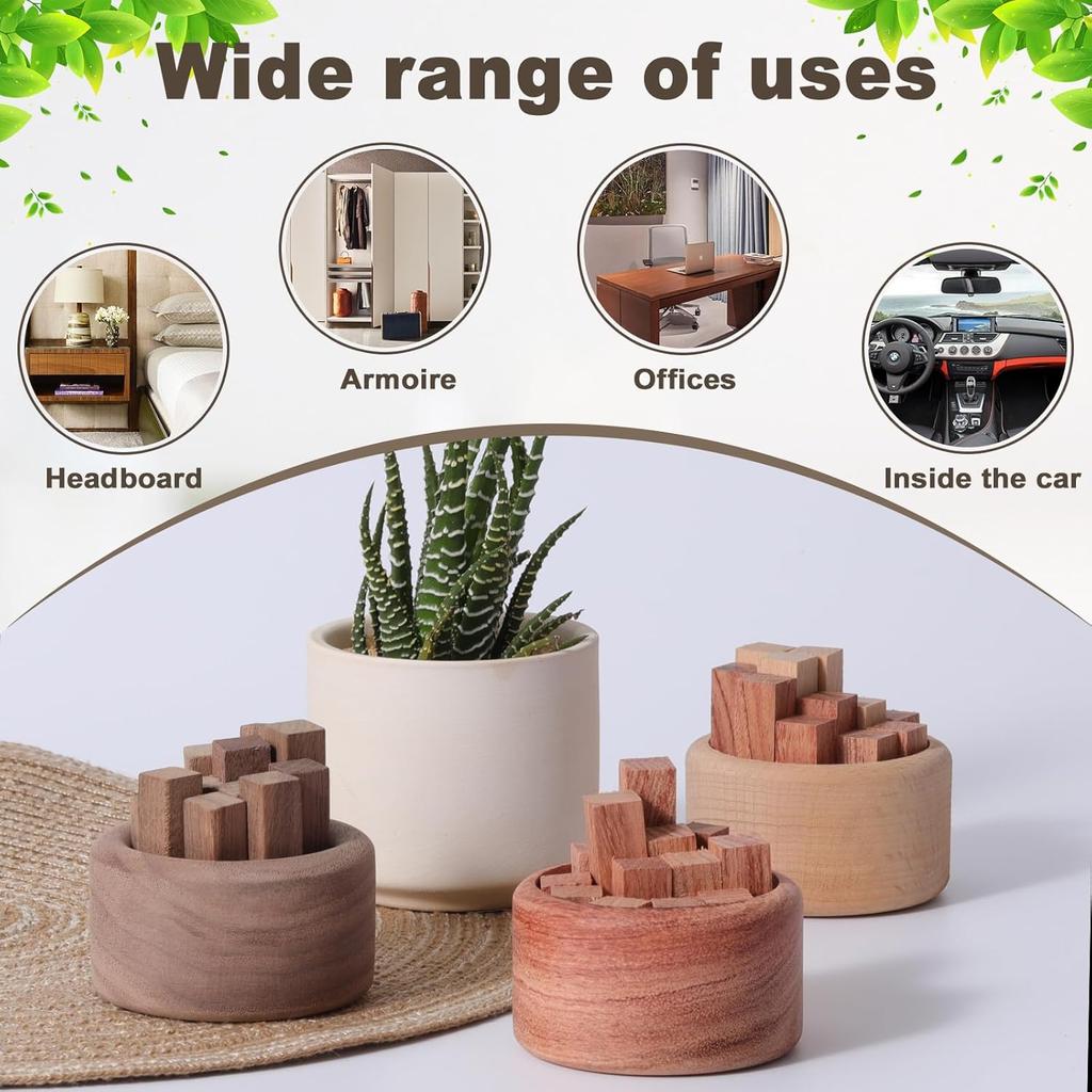 Wooden Essential Oil Diffuser Natural Car Air Freshener Aromatherapy Round Home Office Bedroom Decor Car Vent Fragrance Ornament
