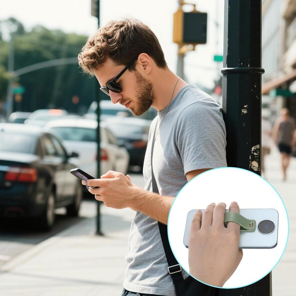 6 Pcs Telescopic Finger Strap Silicone Strap for Phone Cell Phones Straps Grip Holder Back Hand Band Phone Holder Grip Portable Finger Straps for