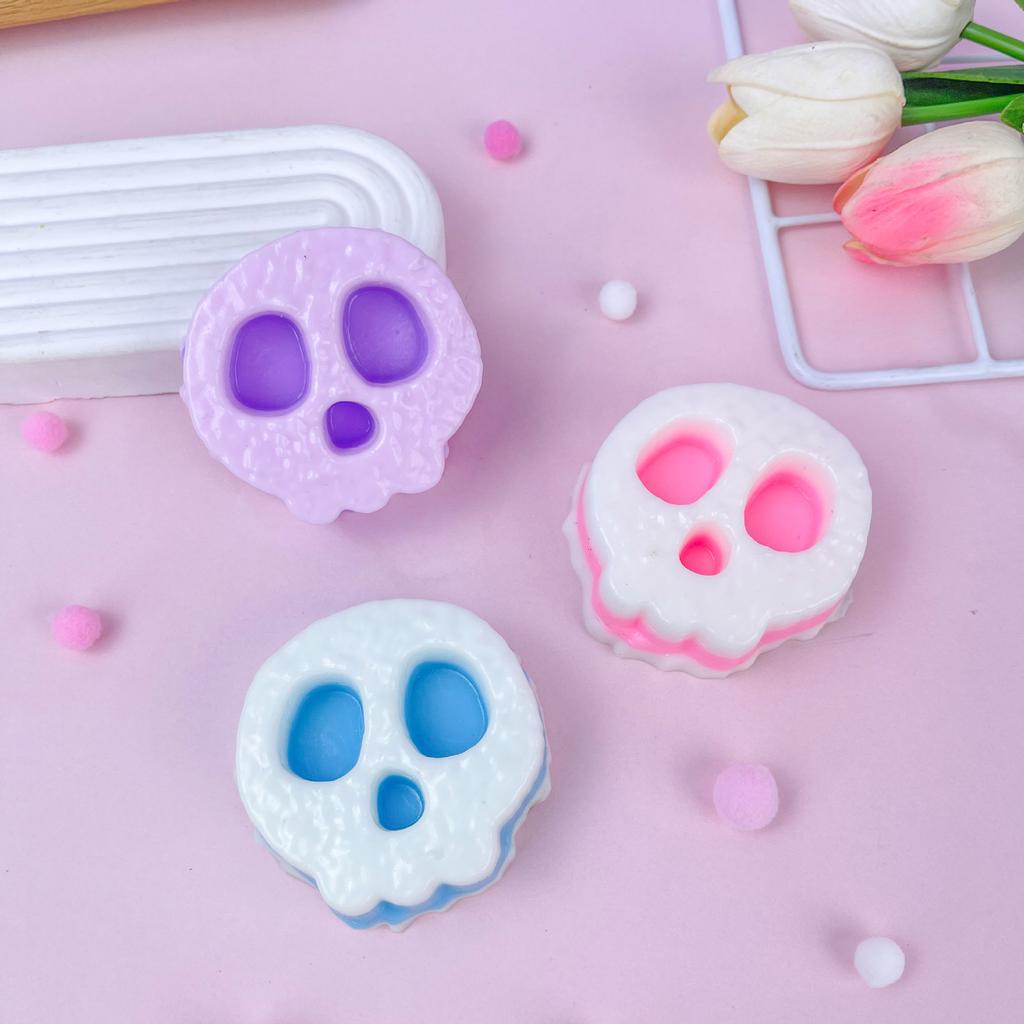 Taba Squishy kawaii Hexoween Gift  Funny Cartoon Skull Three Layers Thick Biscuit Fidgeting Kids Toys Adult Funny Holiday Gifts