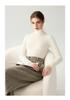 Women's Slim-Fit High-Neck Cashmere Sweater: Seamless, Solid Color, Figure-Flattering Knit.