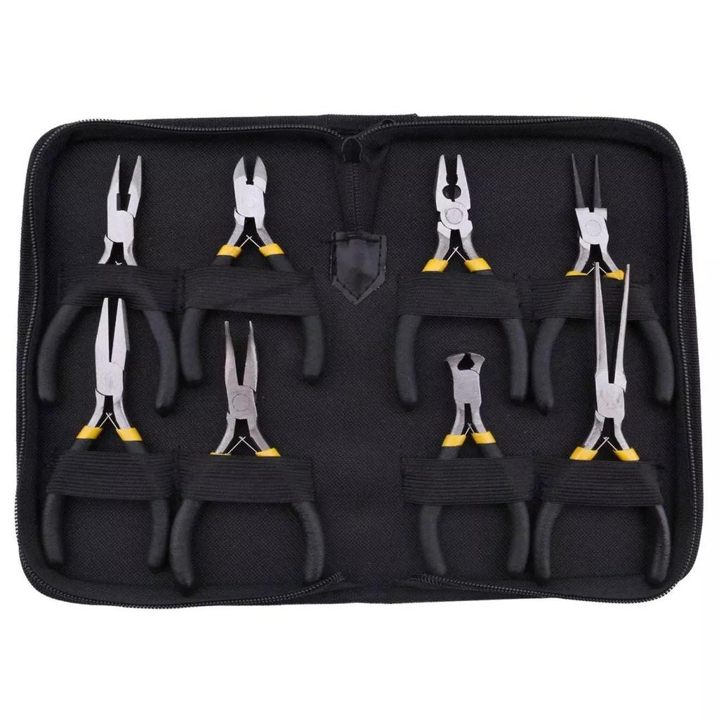 WM Mini 4.5-Inch Pliers Set: Pointed Nose, Flat Nose, DIY, Jewelry, 8-Piece