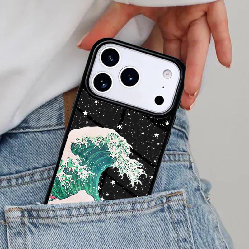 Japanese Wave Art Phone Case for iPhone 16e 15 14 13 12 17 Pro Max Plus Air 17pro Cover Coque