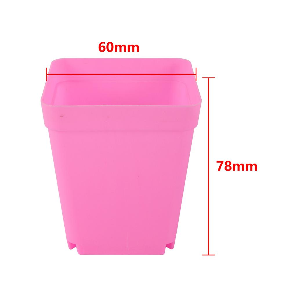 Mini Square Flower Pots Colorful Succulent Seedling Trays Plastic Nursery Planters DIY Plant Grow Boxes Garden Home Office Decor