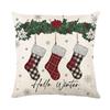 Christmas Pillowcase Decorative Linen Printed Porch Courtyard Sofa Home Decoration Pillowcase