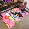 Toca Boca Spielfiguren im Gittermuster Teppich für das Büro, Stuhlunterlage, Dekorations Teppich Wohnzimmer Schlafzimmer Matte, Große Größe Fan Geschenke Weihnachtsgeschenke
