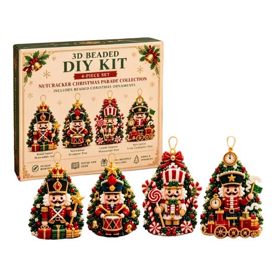 Set de mărgele fără lipici Kit DIY cu mărgele 3D, Set de meșteșuguri cu animale de Crăciun realiste, Kit tematic de broderie manuală ușoară pentru copii și adulți Educațional