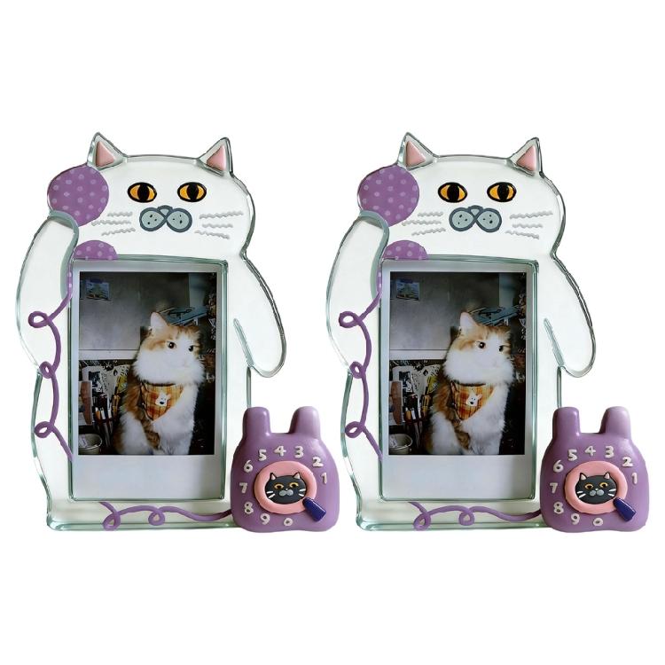 

Acrylic Picture Frame Clear Plastic Picture Frame Holder Cats Photo Frame Desktop Display for Home Office Collections