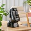Moai Tissue Holder Sculptural Statue Box Glossy for Desk, Living Room, Office Black