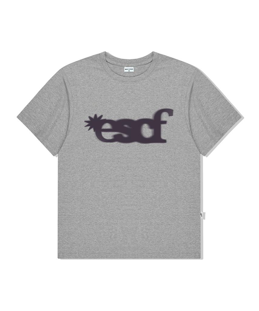 ESCAPEFROM Spread Typographic Logo Print Oversized Short Sleeve T-Shirt Gray