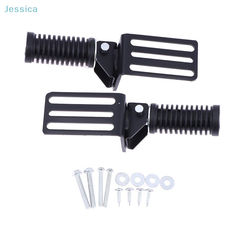 2Pcs Folding Anti-slip Metal Front Foot Pedal Rear Pedal Stirrups For Electric Vehicle