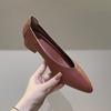 Leather 3.5cm Thick Heel Medium Heel Single Shoes Women's New Not Tired Feet Professional Work Grandma Shoes Popular Small Heel Women's Shoes