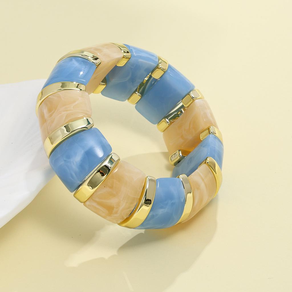 Exaggeration Punk Thick Wide Acrylic Elastic Rope Bracelet Retro Fashion Boho Bracelet Temperament Jewelry for Women