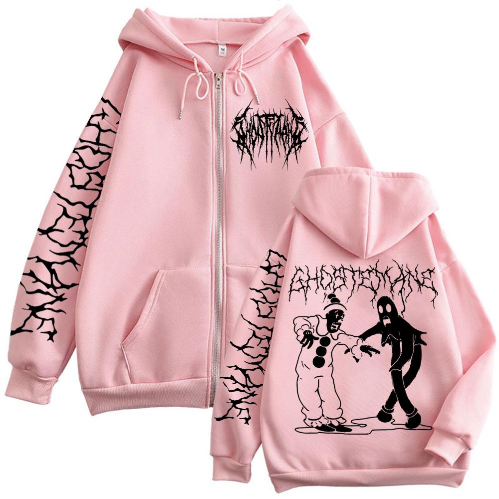 Ghostemane Potisk Mikiny na Zip Metal Rock Pop Hudba Mikiny se Zipem Pánské Dámské Gotická Móda Vintage Pulovry