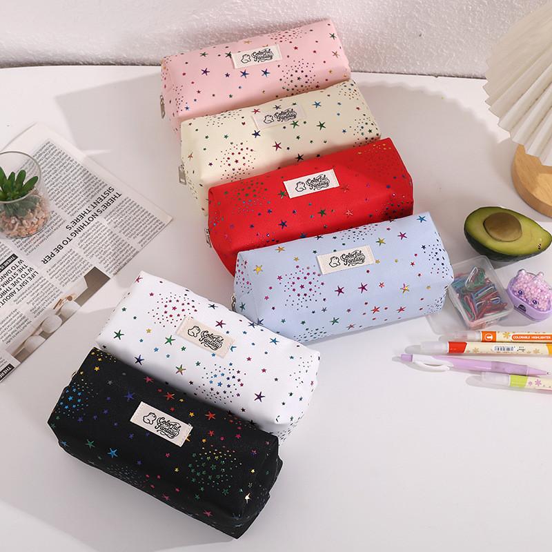 Style Starry Dot Pencil Bag With Polyester Material For School Use And Storage