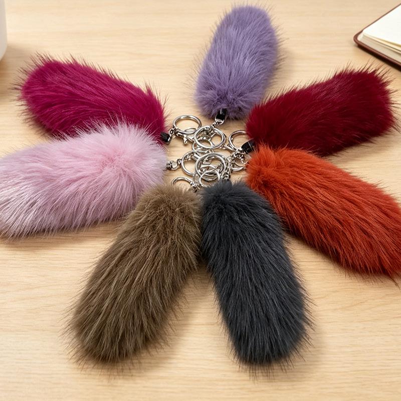 Plush Fox Tail Keychain Bag Ornament
