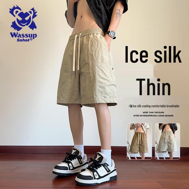 Wassup Sohot Men s Ice Silk Quick-Dry Cargo Shorts L