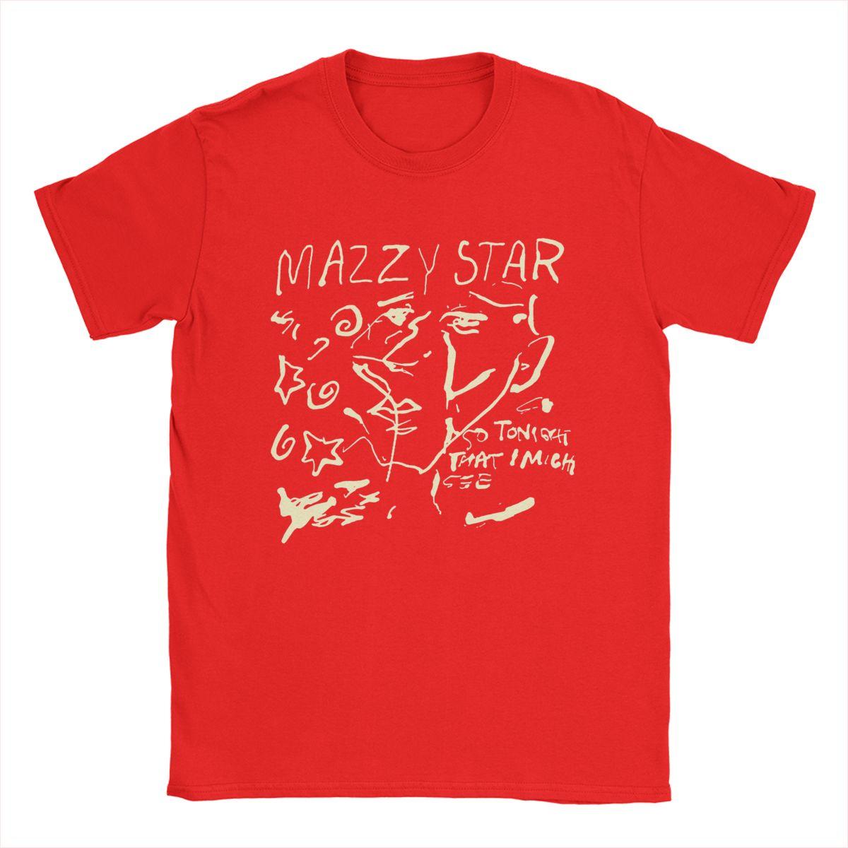 Мужская футболка Mazzy Star Leisure Cotton Tee Shirt Short Sleeve Band Music T Shirts Round Neck Clothes Classic M красный